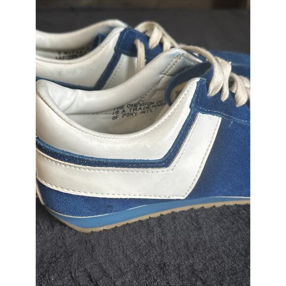 Vintage Pony Racer Trademark Blue Suede Chevron Track Shoes Sears Size 6 - Picture 8 of 11